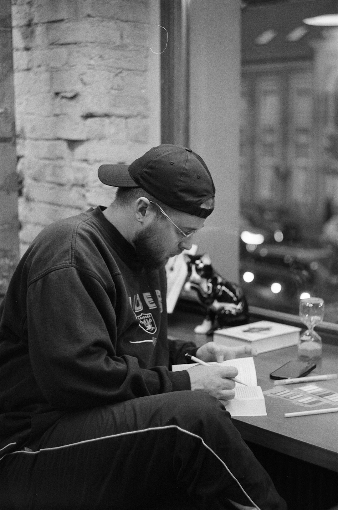 detective reviewing notes
